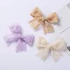 16060 Kinder Blumen Spitze Schleife Band Haarspange für Kinder süße Bobby Pin Baby Mädchen Pincess Schleife Haarspange seitliche Haarspange Haarschmuck