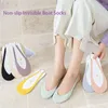 Women Socks 2023 Fashion Thin Boat Sock Slippers Cross No Trace Invisible Anti-skid Silicone Breathable Short Hosiery