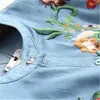 Casual Dresses 2023 Autumn Women Denim Dress Embroidery Vintage Single-breasted Shirt Long Sleeve Soft Jeans Vestidos