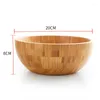 Kommen Japanse stijl Fruit Large Natural Bamboo Saladow Bowl voor milieuvriendelijke huisproducten keuken servies accessoires