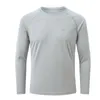 Heren T-shirts 2023 Heren UPF 50 Rash Guard T-shirt Athletic Crewneck Sweatshirt Lange mouw Vissen Hiking Workout Outdoor Pullover