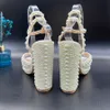 Sacora Femmes Sandals Sacaria Designer de luxe Pearl Elegant Bridal Marid Marid Robe Chaussures Plate-forme de plates