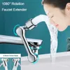 Kökskranar 1080 Rotation Faucet Extender Universal Sink Water Auerator 2 Mode Splash Filter Extension Bath Kök TAP Water Saving Adapter J230303
