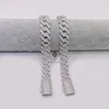 Fashion Design Iced Out Jewelry 15mm Two Rows 925 Silver Cuban Link Chain Mens Moissanite Hip Hop Bracelet