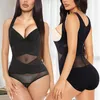 여성 셰이퍼 전신 Shapewear 크로스 압축 복근 셰이퍼 여성 슬리밍 바디 수트 푸쉬 조끼 배가 통제 오픈 가랑이