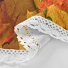 Table Cloth Autumn Leaves Maple Round Tablecloth Fall Sunflower Pumpkin Cover Mat Lace Washable Polyester 60" Dining Decorative