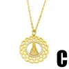 ペンダントネックレスFlola Gold Fee Necklace for Women CZ Pave Rhinestone Chain Cubic Zirconia Catolic Jewelry Gifts NKEV62