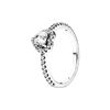 925 Mujeres de plata Fit Pandora Anillo Original Corazón Corona Anillos de moda Corazón brillante Onda asimétrica Radiante