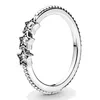 Anello Pandora da donna in argento 925 con corona di cuore originale Anelli di moda Corona lucida Stelle celesti Square Sparkle Open