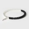 Strand Facted Beads Bracelets For Women Men Charm Bracelet Natural Stone Labradorite Silvery Color Mini Bangles Jewelry