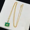 Grön avancerad känsla kvinnor charm handväska prydnad hänge halsband kvinnliga klubbfest fina smycken