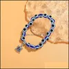 Urok bransoletki złe oko Lucky Palm Glass Bead Bransoletka Sowa Sowa Motyl Urocze kobiety mężczyźni Przyjaźń Banglejewelry Drop Gelive Dhs36