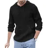 Men's Hoodies 2023 Trend Man's Hooded Cotton Linen T Shirt Male Casual Loose Long Sleeve Solid Color Shirts Man Flax V-neck M-3xl