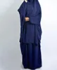 Etnische kleding Gebed Gebed Gedelement Vrouwen Moslim Tweede stuk rokken Set Khimar Islamitische Ramadan hijab Abaya Caftan Marocain Hooded Long Robe