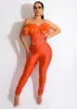 Women's Two Piece Pants Elegant Feathers Set Women Sexy Corset Crop Top Cut Out Skinny Club Party Outfits Trcksuit Summer 2023