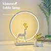 Table Lamps LED Lamp Bedroom Circular Desk For Living Room Bedside Touch Dimmable Night Lights Deer Decoration