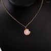 Pendentif Colliers Frais Et Simple Dames Collier Mignon Donut Alliage En Métal Chaîne Collier De Mode Bijoux Enfants Cadeau D'anniversaire 2023