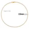 Choker Good Quality White Cubic Zirconia Paved CZ Tennis Chain Necklace Gold For Women Fashion Out Valentine's Day Jewelry