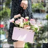 Gift Wrap Flower Girl Basket With Handle Pvc Paper Bags Box Jewelry Packaging Portable Handy Drop Delivery Home Garden Festive Party Dhpyj