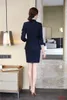 Abiti da donna Blazer Blazer formale blu navy Business da donna con set di gonna e giacca Stile di design uniforme da ufficio da donna elegante