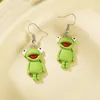 Dangle Earrings Green Frog Pendant For Women Cute Accessories Jewelry Pink Simple Small Trending Products 2023