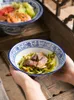 Bowls 9-10 Inch For Restaurants Home Tableware Blue & White Pattern Ceramic Bowl Instant Noodle Soup Dumplings Ramen