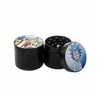 Pipe per fumatori Cartoon Black Grinder 40Mm Affettatrice per tabacco 4 strati Herb Crusher Colorf Mani in lega di zinco Fumo Accessori Drop Deliver Dhybu