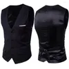 Men's Vests 2023 Brand Suit Vest Men Jacket Sleeveless Black Blue Solid Color Fashion Spring Autumn Plus Size Waistcoat