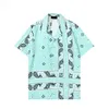 1 CASABLANC-S 22SSデザイナーシャツMasao San Print Mens Mens Castiral Shirt Womens Loose Silk Shirt短袖Luxury Tシャツ高Qua2625