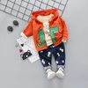 Kledingsets Peuter Baby Suits Hooded Zipper Outfits Infant Cartoon Cotton Autumn Winter Kids 2023 Stuffs Jongens Girls Kleding