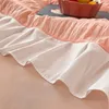 Sängkläder set rosa/täcke täcker fyrdelar set seersucker mjuk andningsbar sängkläder/dubbelsängskydd/täcke örngott hemtextiler
