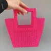 Handbag women's square handle pearl artificial beaded woven ins red dinner fashion x 230304