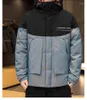 Heren down 90% witte eend jas mannen streetwear patchwork lichtgewicht jas winter Japanse mode kleding met kap