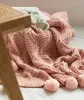 Blankets Nordic Style Chenille Sofa Blanket Cover Office Siesta Shawl Solid Throw Air Conditioning Thread With Pom