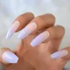 Faux Ongles Ongles Extrêmement Longs Gel Français Classique Artificiel Brillant Brillant Ombre Appuyez sur