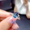 Men Wedding Rings Business Ring Simulated Sapphire blue crystal zircon Diamond Ring women and men lovers Couple white gold plated Ring party Jewelry Adjustable