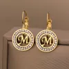 Stainless Steel Earrings Crystal English 26 Letters A-Z Charm Gold Fashion Earrings For Women Jewelry Wedding Party Gifts