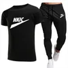 Nova calça de camisetas de traje masculino de roupas de verão Sports Sports 2 peças conjuntos de jogging de manga curta de manga curta