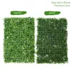 Flores decorativas 60 40 cm de painéis de hedge artificial de boxwood plantas falsas grama para casa no jardim parede de casamentos parede de pano de fundo DIY Decory Greenery