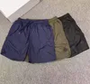 Designer-Shorts, kurze Herren-Jogginghose mit Intranet, über dem Knie, tiefer Schritt, Reißverschluss, weiße Sticketiketten, kurze Strandhose