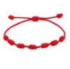 Kırmızı ip el yapımı örgülü düğüm ayarlanabilir cazibe bilezikler için kadınlar kadın erkekler aile severler doğum günü mücevherleri
