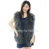 Women's Vests CX-G-B-83W Lady Fur Vest Sleeveless Long Mongolian Lamb Sheep Loose Winter Gilet Outerwear