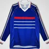 1998 Frenchs Club Retro Soccer Jerseys 98 Home Zidane Henry Maillot De Foot Pogba Football Shirts Rezeguet Desailly Classic Vintage Long Sleeve Jersey Away Size S-XXL