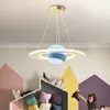 Lampade a sospensione JJC Lampada a soffitto camera da letto sferica creativa pianeta per bambini star Spazio lampadario