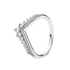Дизайнерские Кольца Для Женщин Pandorara Оригинальное Качество Серебро 925 Женская Корона Модные Кольца Сверкающая Кость Золотое Сердце Корона Цветок Прозрачный Циркон CZ Halo