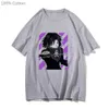 Męskie koszulki 100% bawełniane męskie koszulka japońska anime Hunter x Hunter Feitan Hxh T-shirt Summer krótkie rękawie harajuku-shirt ponadwymiarowe koszulki G230303