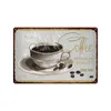 Dessin animé Café Vintage Métal Plaque Rétro Plaque Peinture Fer Tin Signe Mur Art Photo Pour Cuisine Salle À Manger Café Décor À La Maison 30X20 cm W03