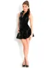 Casual Dresses Arrival Women Sexy Black Faux Leather Costume Jazz Dance Outerwear Latex Clubwear