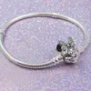 Pulsera con dijes de cadena de serpiente de plata esterlina 925 para Pandora Joyas de boda espumosas para mujeres Pulseras con dijes de diseñador de regalo de novia con caja original