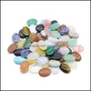 Stone 18X25Mm Flat Back Assorted Loose Oval Cab Cabochons Beads For Jewelry Making Healing Crystal Wholesale Drop Delivery Dhspv